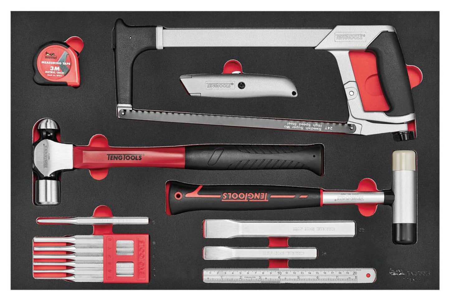 Mechanics Roller Cabinet Toolbox 27" Red - Full Tool Kit - TCMME217K - Autorack Products Ltd