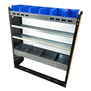 Van Racking Shelving Unit with 6 x plastic parts bins - VAN RACKING SYSTEM KIT - 14 - Autorack Products Ltd