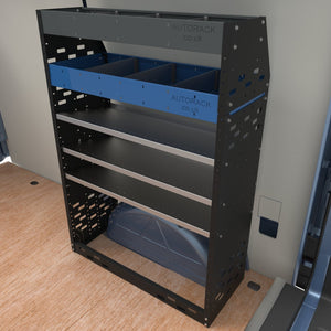 Van Racking - van shelving storage unit kit with extension top - HD6-EXT-BLU - Autorack Products Ltd