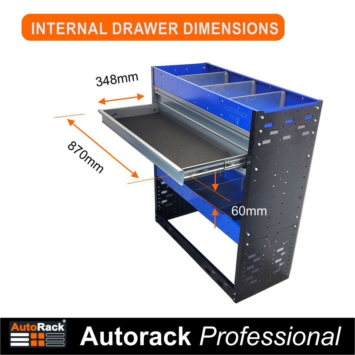 Van Racking - van shelving & drawer unit HD1-DM