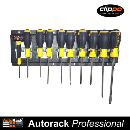Clippo 10 Hole Rail | Clips and 10 Piece Screwdriver Set