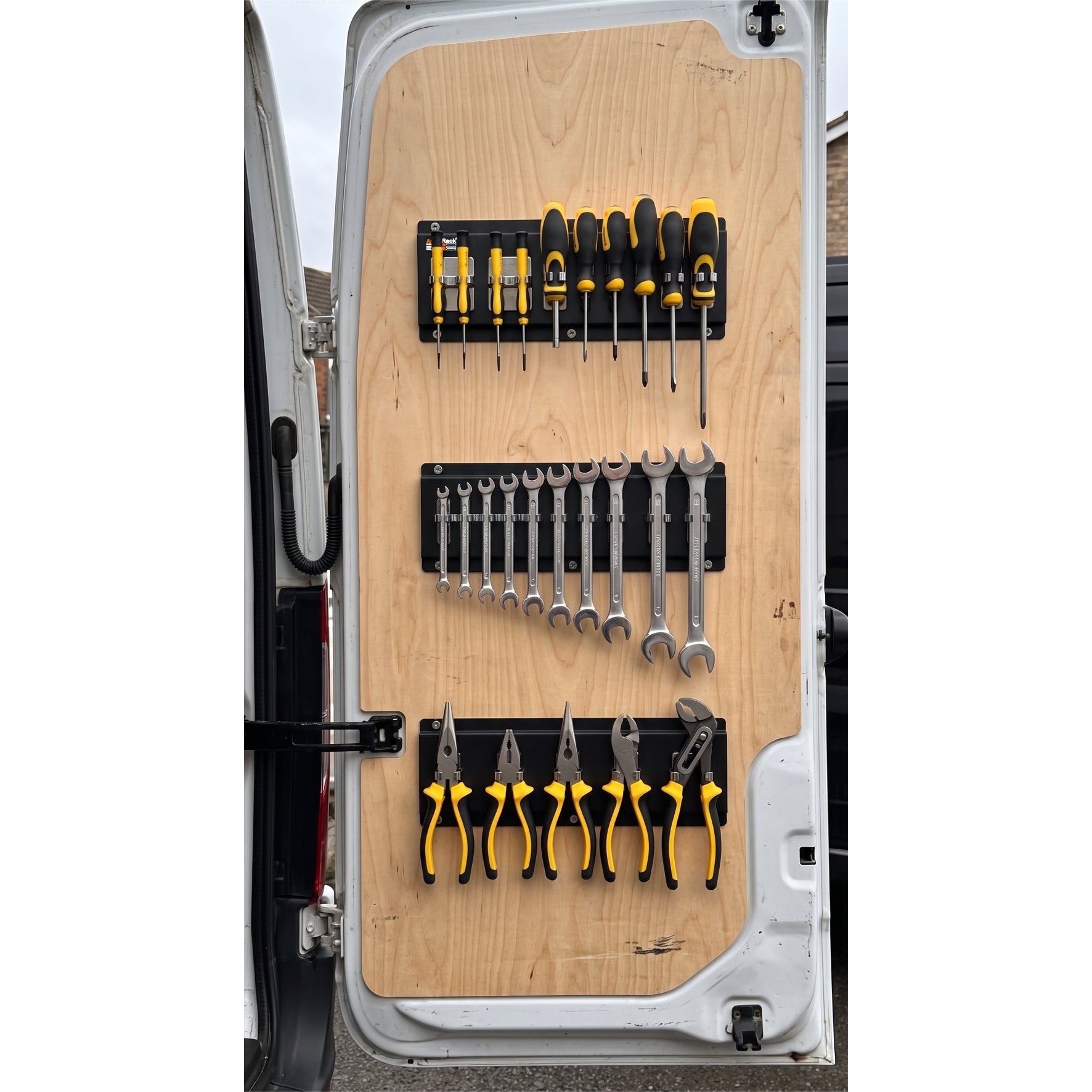 Clippo Tool Rail – Secure Tool Holder for Vans, Workshops & Van Racking - Autorack Products Ltd Clippo Tool Rail – Secure Tool Holder for Vans, Workshops & Van Racking