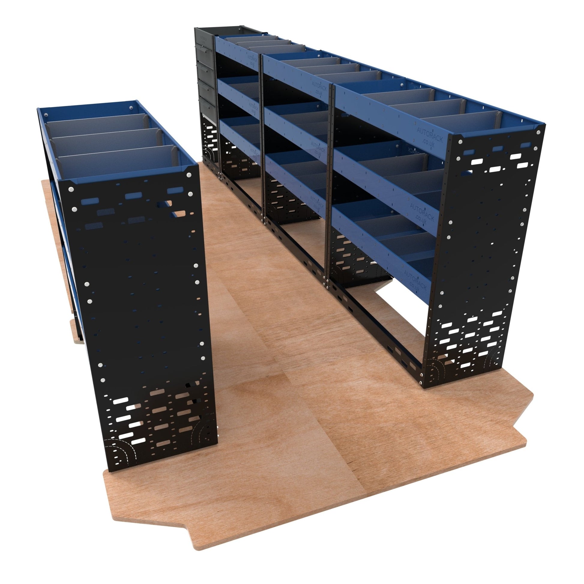 Extra Heavy Duty Metal Van Racking - LWB - VP - HD20D - BLU - Autorack Products Ltd