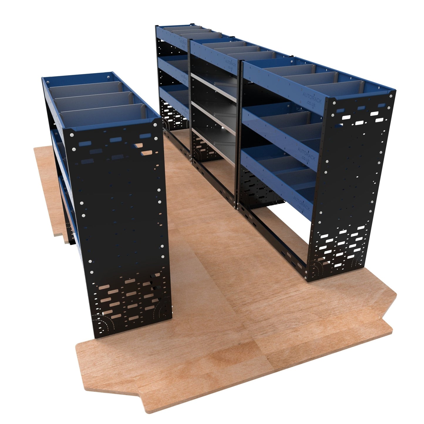 Extra Heavy Duty Metal Van Racking - LWB - VP - HD22 - BLU - Autorack Products Ltd