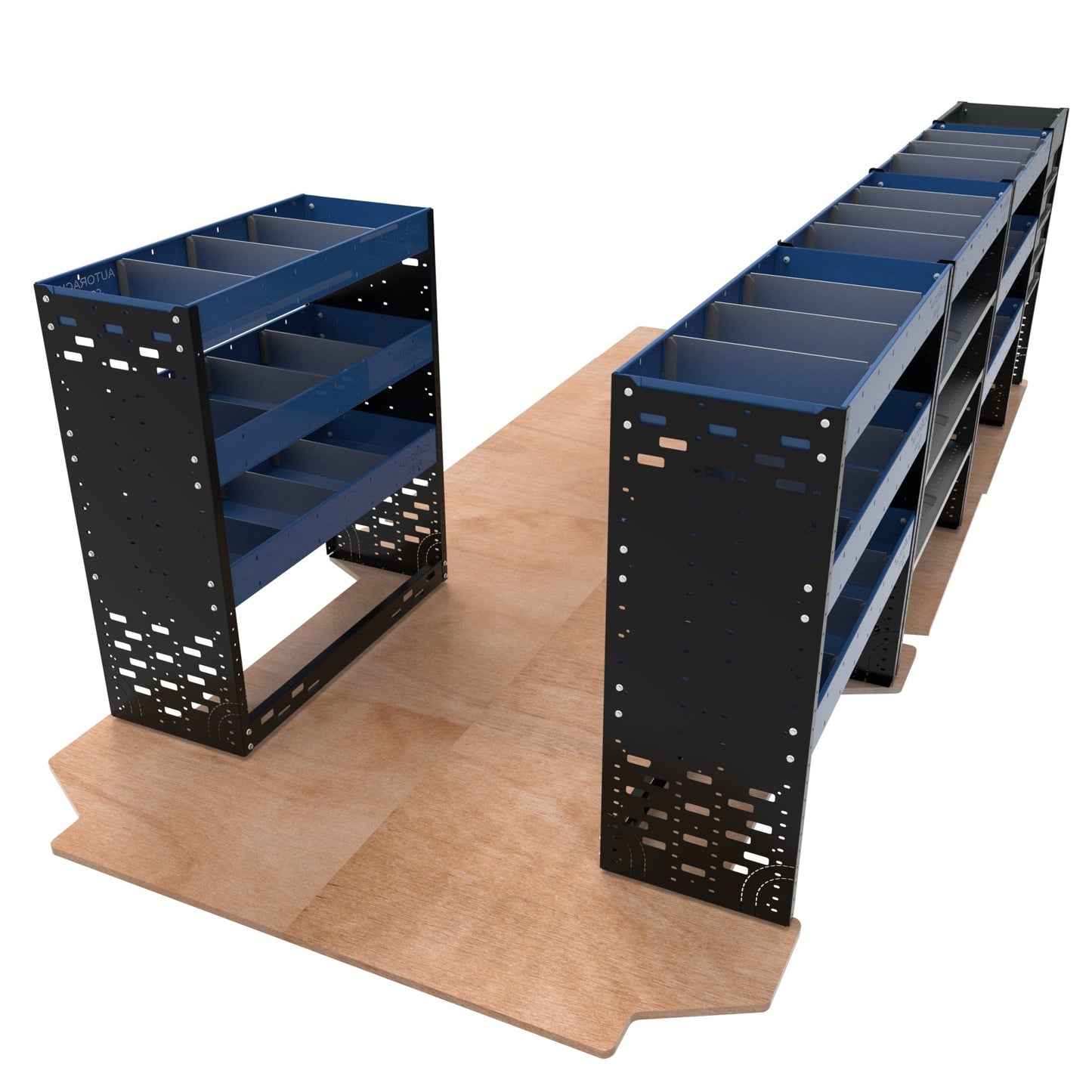 Extra Heavy Duty Metal Van Racking - LWB - VP - HD22 - BLU - Autorack Products Ltd