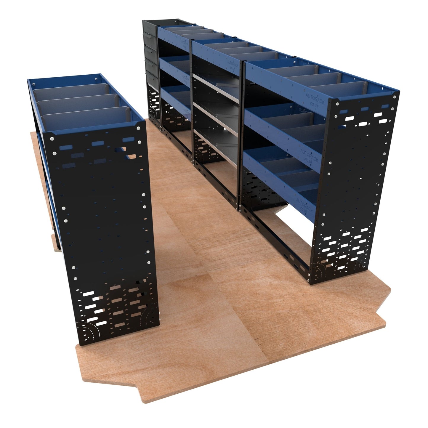 Extra Heavy Duty Metal Van Racking - LWB - VP - HD22D - BLU - Autorack Products Ltd