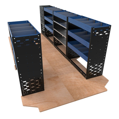 Extra Heavy Duty Metal Van Racking - LWB - VP - HD22D - BLU - Autorack Products Ltd