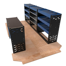 Extra Heavy Duty Metal Van Racking & Workbench - LWB - VP - HD23 - BLU - Autorack Products Ltd