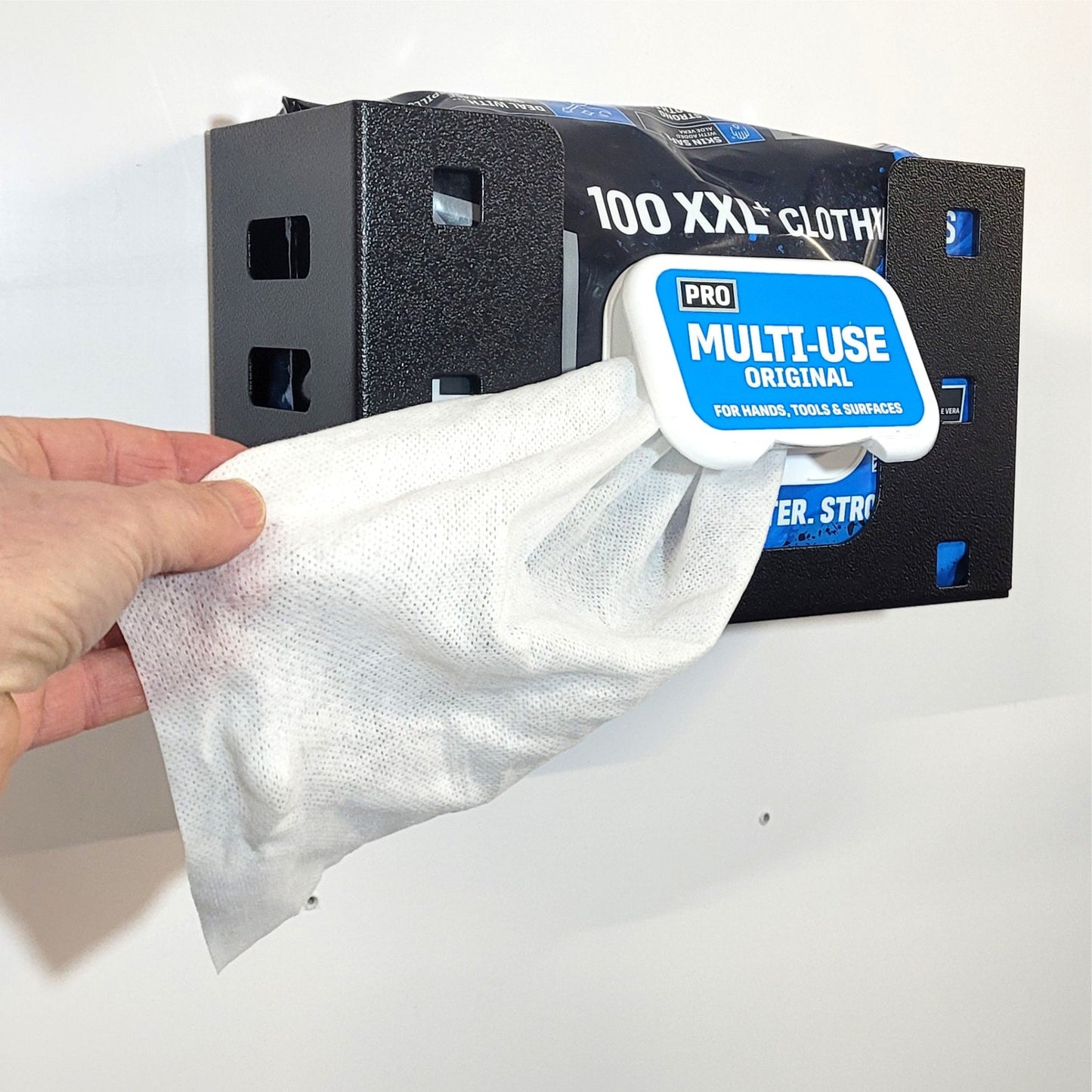 Heavy - Duty Steel XXL Wipes Holder. Van Racking or Wall Mounting - BWH - 01 - Autorack Products Ltd