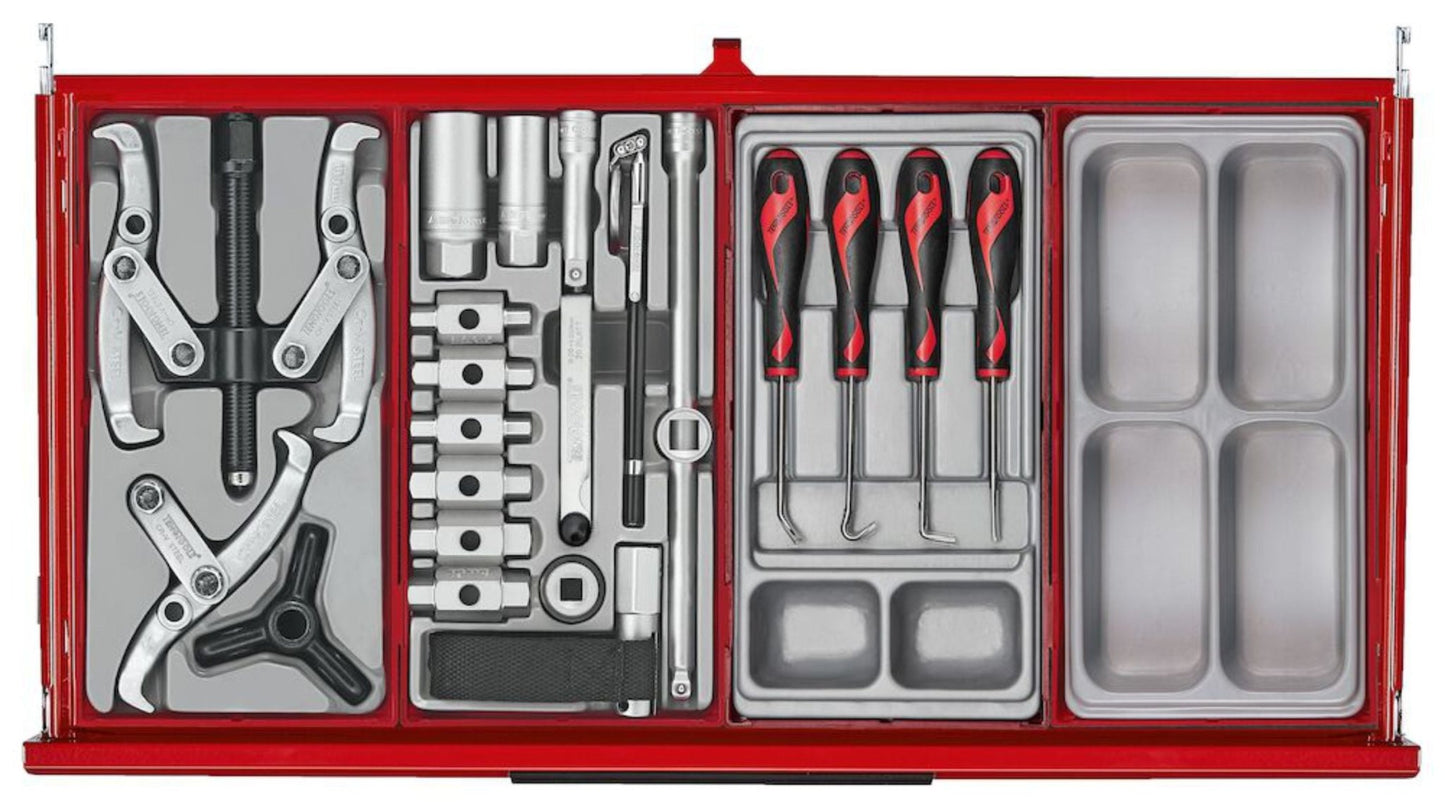 Mechanics Roller Cabinet Toolbox 26" Red - Full Tool Kit - TKS26R753T - Autorack Products Ltd