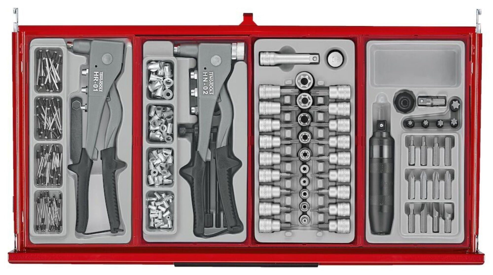 Mechanics Roller Cabinet Toolbox 26" Red - Full Tool Kit - TKS26R753T - Autorack Products Ltd