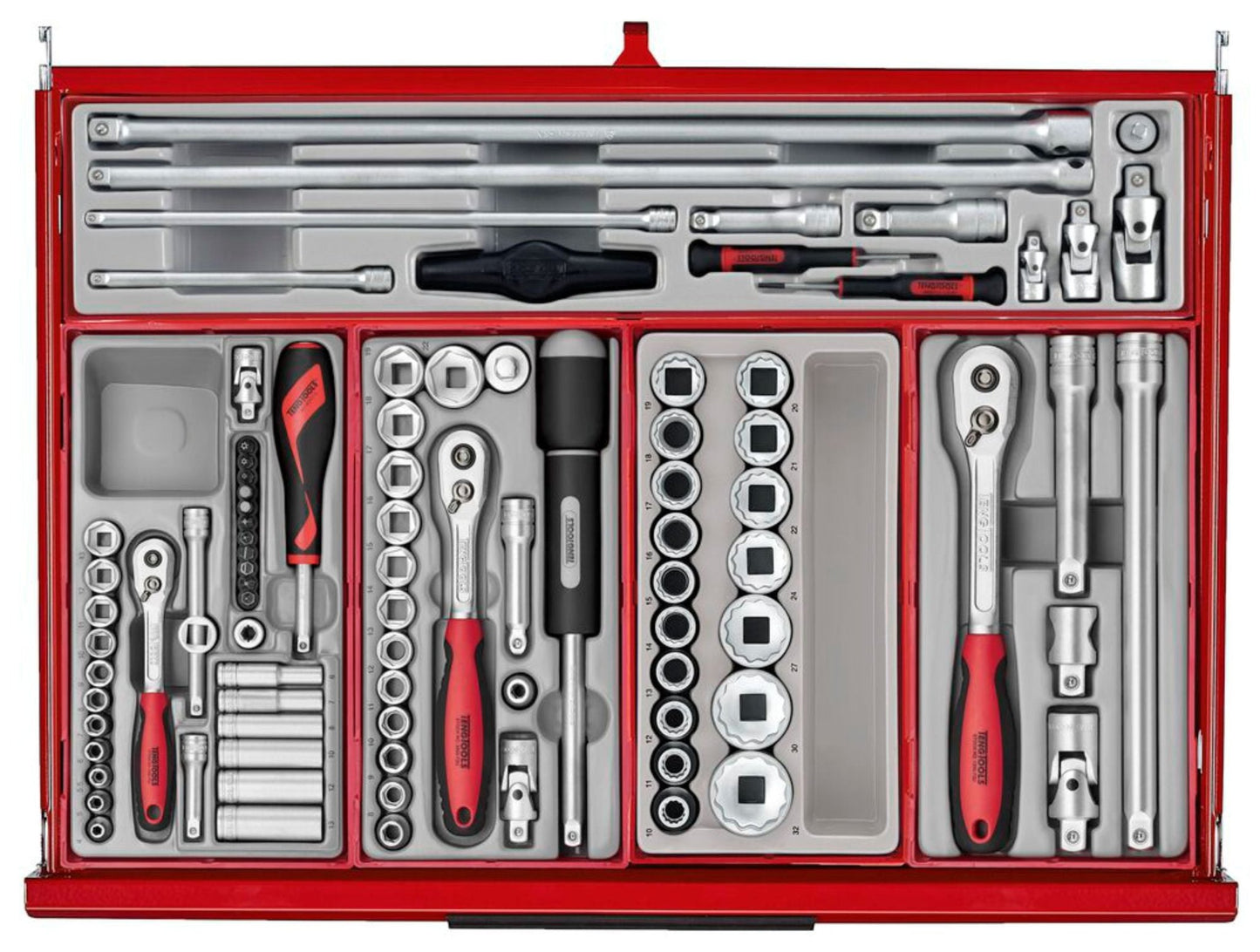 Mechanics Roller Cabinet Toolbox 26" Red - Full Tool Kit - TKS26R753T - Autorack Products Ltd