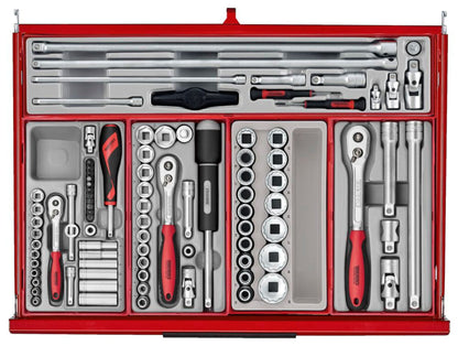 Mechanics Roller Cabinet Toolbox 26" Red - Full Tool Kit - TKS26R753T - Autorack Products Ltd