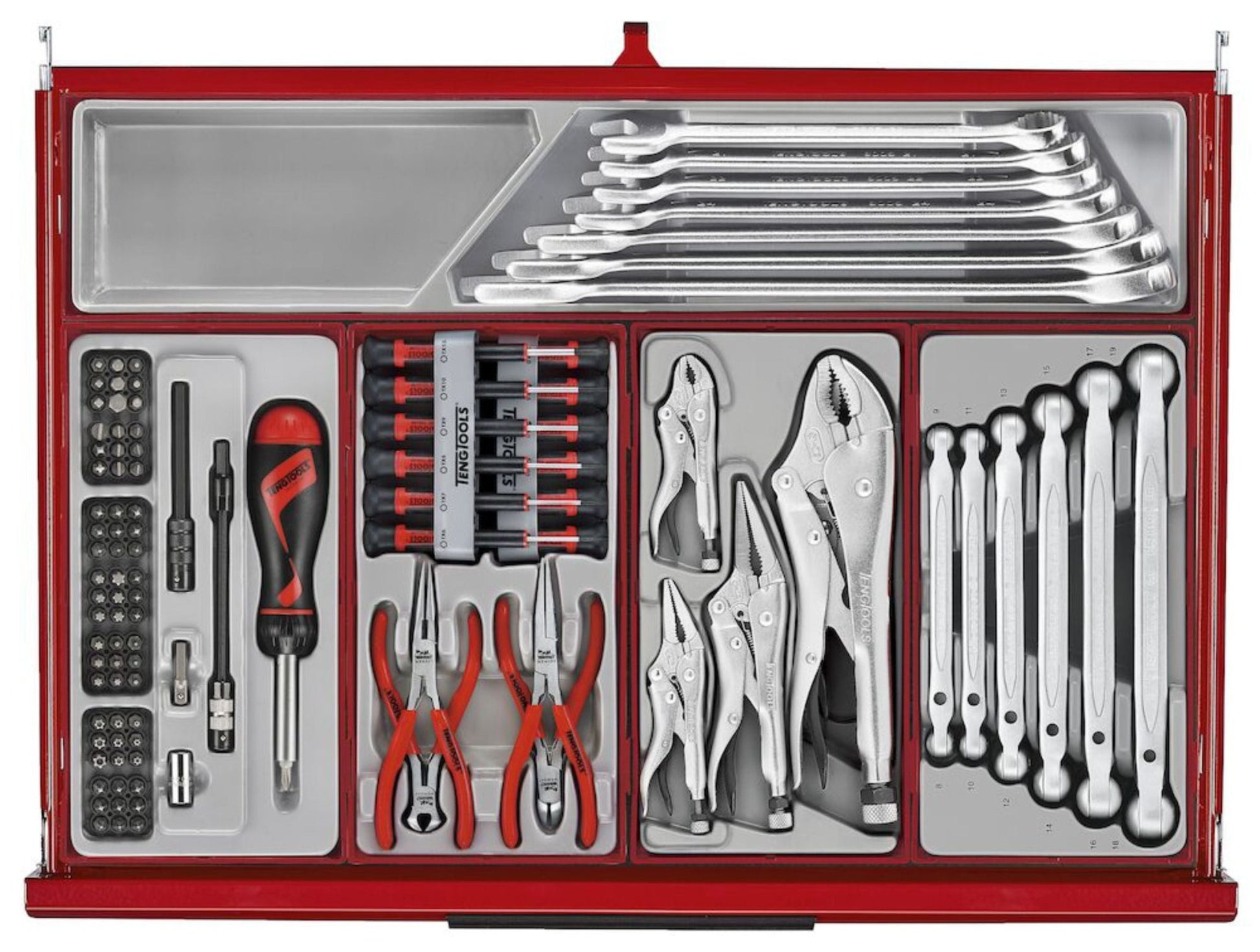 Mechanics Roller Cabinet Toolbox 26" Red - Full Tool Kit - TKS26R753T - Autorack Products Ltd