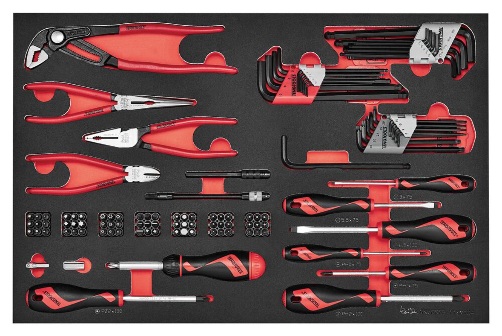 Mechanics Roller Cabinet Toolbox 27" Red - Full Tool Kit - TCMME217K - Autorack Products Ltd