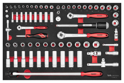 Mechanics Roller Cabinet Toolbox 27" Red - Full Tool Kit - TCMME217K - Autorack Products Ltd