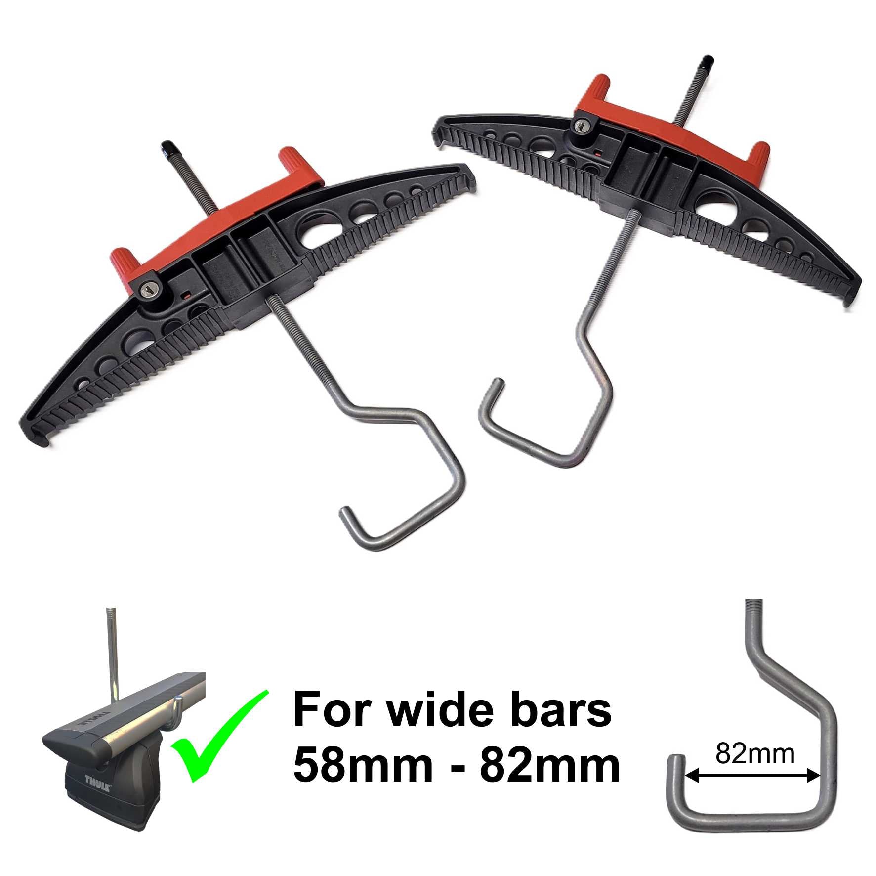 New Easy - Clamp Plus - Ladder Clamps - (Wide Hook Version for Extra Wide Roof Bars) - Autorack Products Ltd