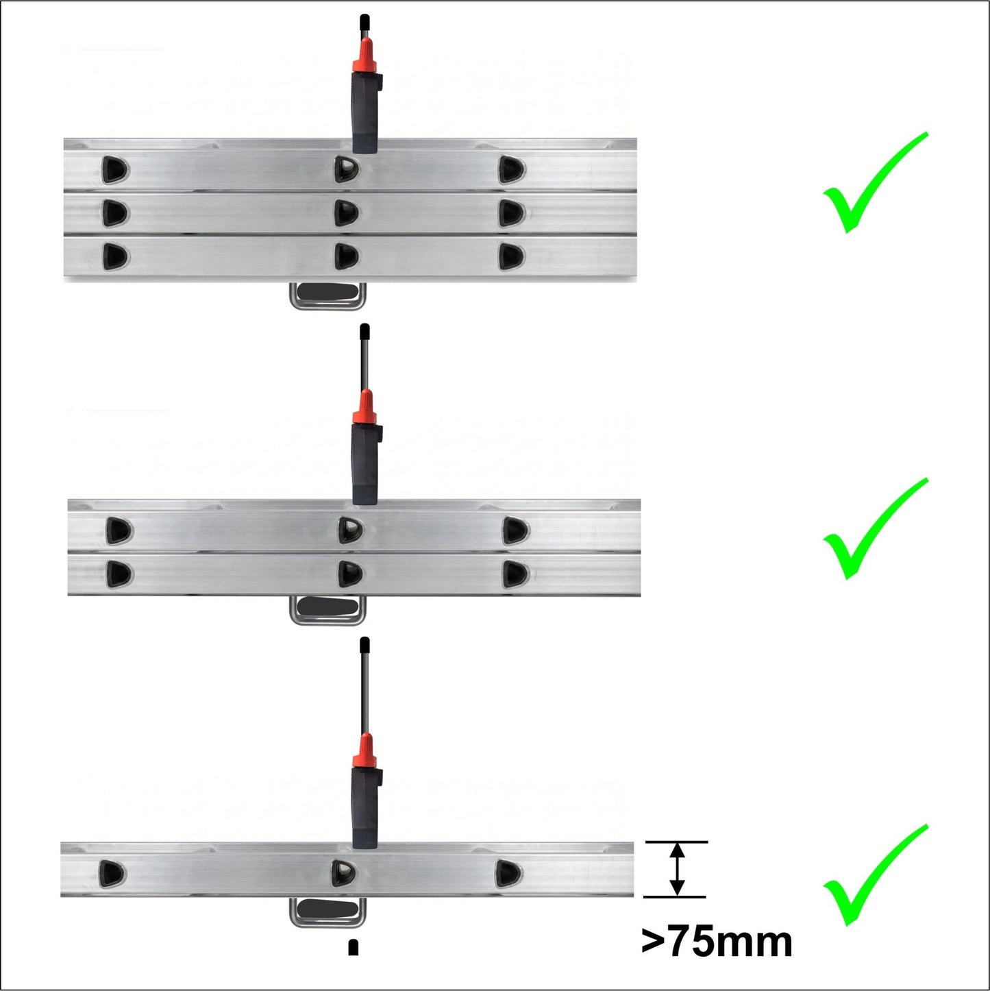 New Easy-Clamp Plus - Ladder Clamps - (Wide Hook Version for Extra Wide Roof Bars) - Autorack Products Ltd New Easy-Clamp Plus - Ladder Clamps - (Wide Hook Version for Extra Wide Roof Bars)