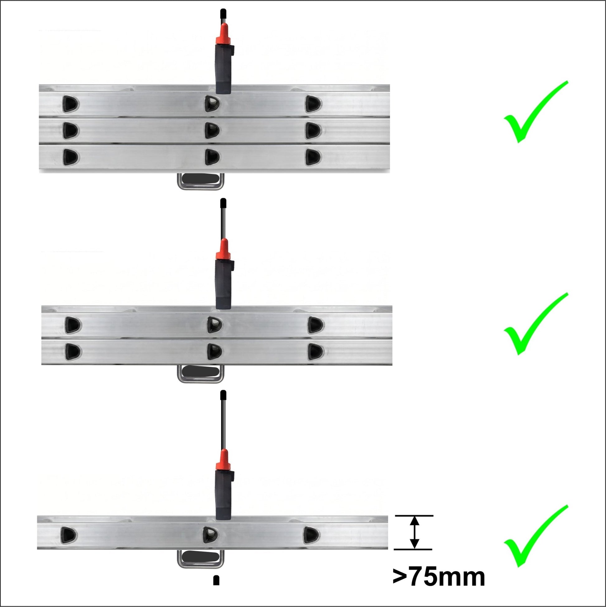 New Easy-Clamp Plus - Ladder Clamps - (Wide Hook Version for Extra Wide Roof Bars) - Autorack Products Ltd New Easy-Clamp Plus - Ladder Clamps - (Wide Hook Version for Extra Wide Roof Bars)