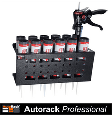 Sealant Tube & Sealant Gun Holder - New 12 Hole Design - Autorack Products Ltd Sealant Tube & Sealant Gun Holder - New 12 Hole Design
