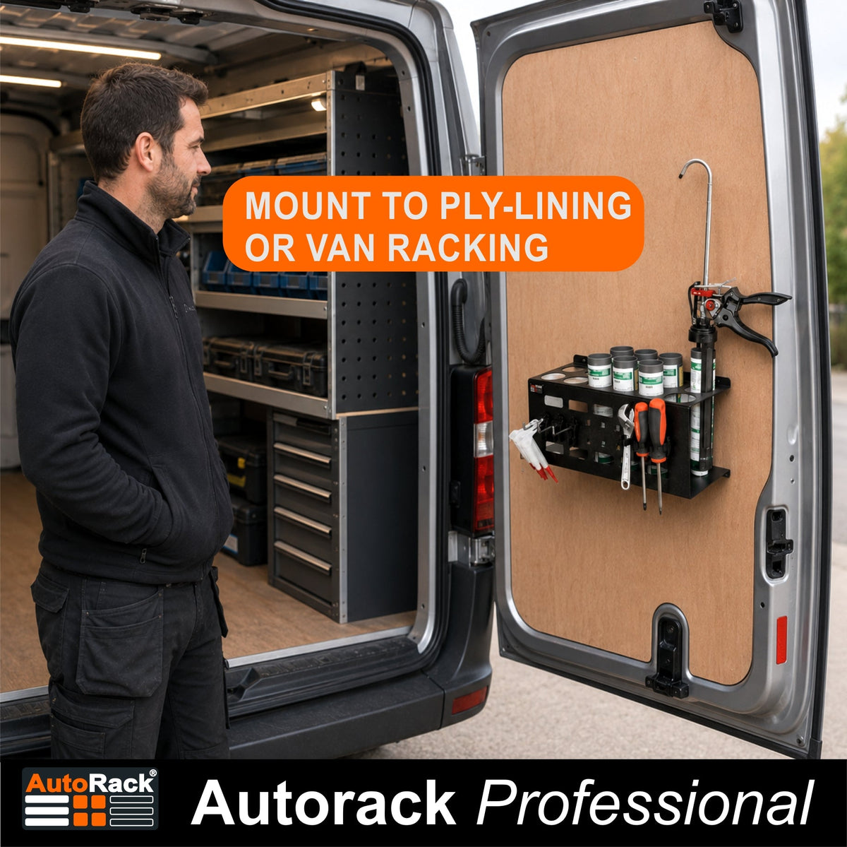 Sealant Tube & Sealant Gun Holder - New 12 Hole Design - Autorack Products Ltd Sealant Tube & Sealant Gun Holder - New 12 Hole Design