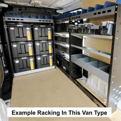 Standard Heavy - Duty Van Racking Shelving System SD - PACK - 10 - BLUE - BINS - 45DEG - Autorack Products Ltd