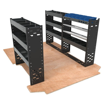 Standard Heavy-Duty Van Racking Shelving System  SD-PACK-9-GREY-45DEG