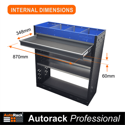 Van Racking Drawer 970mm Wide Module- 2-Drawers - Autorack Products Ltd Van Racking Drawer 970mm Wide Module- 2-Drawers