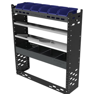 Van Racking Shelving Unit with 6 x plastic parts bins - VAN RACKING SYSTEM KIT - 14 - Autorack Products Ltd