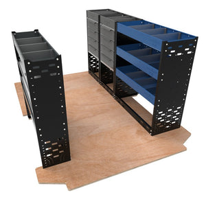 Boxer, Relay, Ducato - Extra Heavy-Duty Van Racking Shelving System - VP-HD8-BLU - Autorack Products Ltd