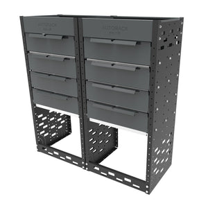 Van Racking Double Drawer Unit - 8-drawer unit - HD-DU8 - Autorack Products Ltd