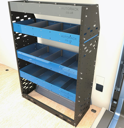 Van Racking Shelving Unit kit with extension top - HD1-EXT-BLU - Autorack Products Ltd