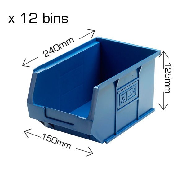 Van Racking Shelving Unit with 12 x plastic parts bins - VAN RACKING SYSTEM KIT - 15 - Autorack Products Ltd