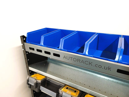 Van Racking Shelving Unit with 6 x plastic parts bins - VAN RACKING SYSTEM KIT - 14 - Autorack Products Ltd