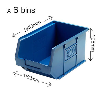 Van Racking Shelving Unit with 6 x plastic parts bins - VAN RACKING SYSTEM KIT - 14 - Autorack Products Ltd