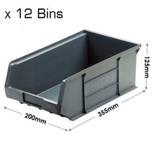 Van Racking - van shelving storage unit with 12 x grey plastic parts bins- HD15-BLU - Autorack Products Ltd